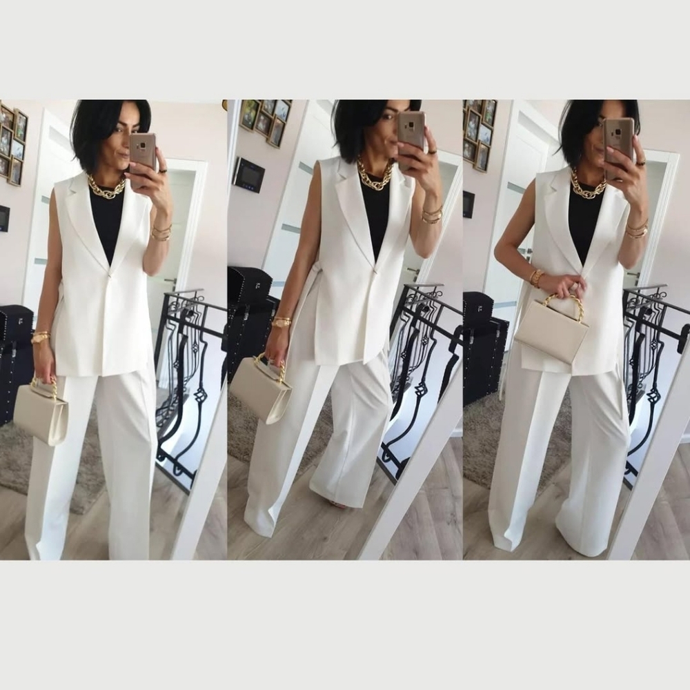 ZARA Waistcoat Vest Blazer With Vent Size S - Picture 11 of 16
